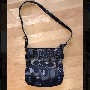 Navy and Silver Coach Purse